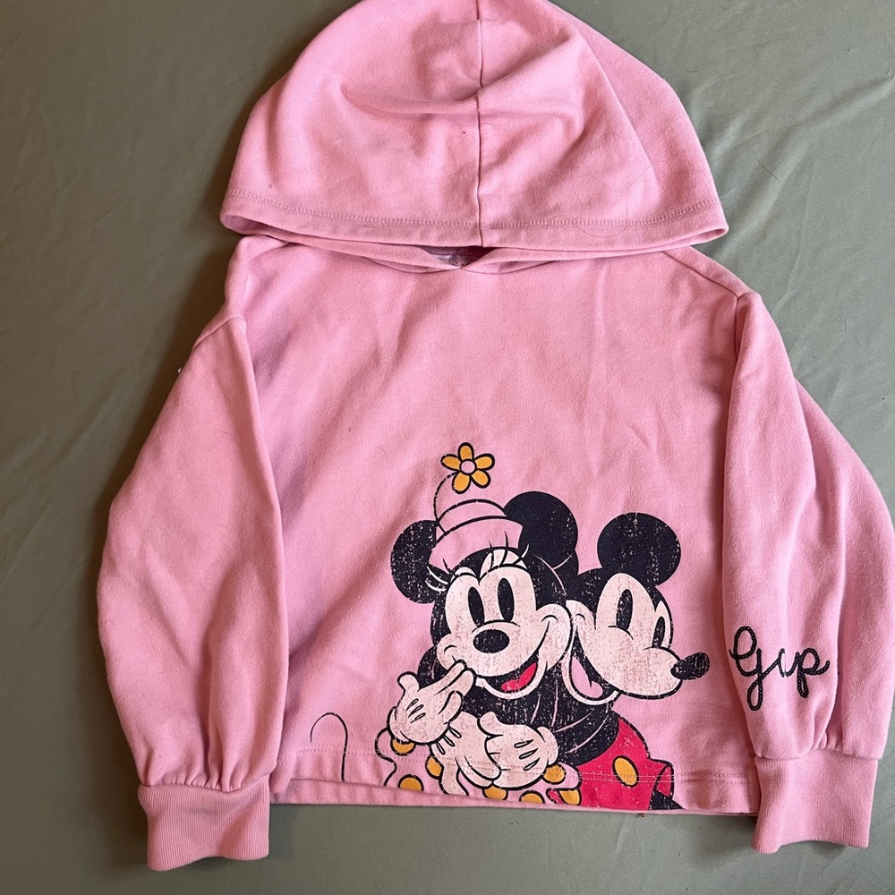 GAP Pink Sweatshirt with Mickey and Minnie Graphic